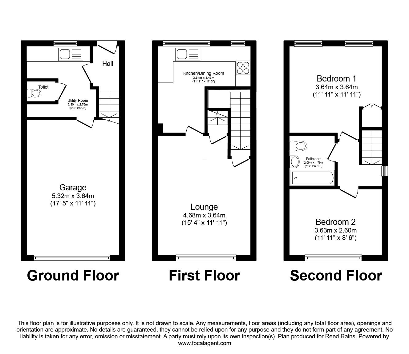 Floorplan of 2 bedroom End Terrace House for sale, Hebble Vale Drive, Halifax, West Yorkshire, HX2