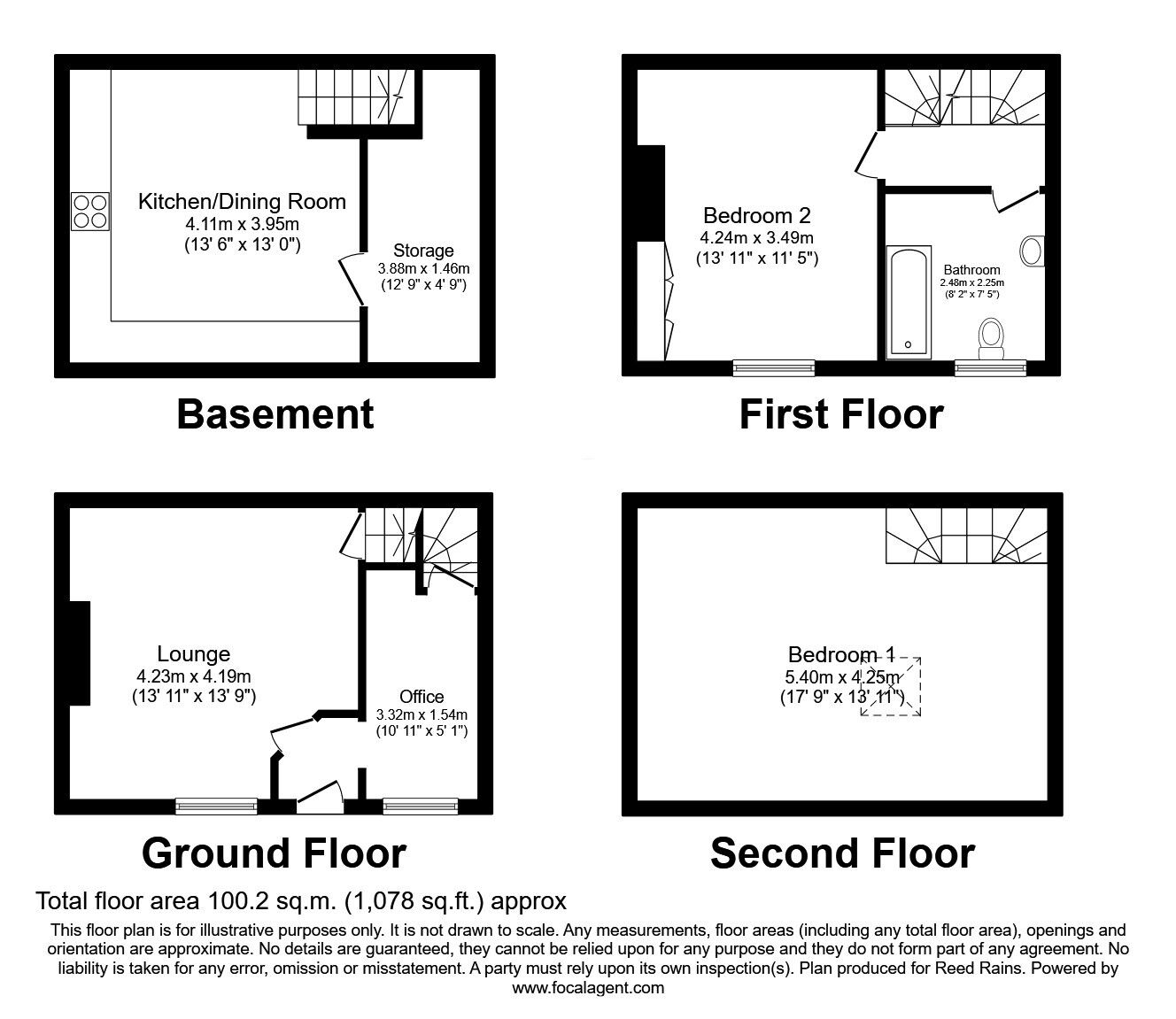 Floorplan of 2 bedroom Mid Terrace House for sale, Moorgate Street, Halifax, West Yorkshire, HX1
