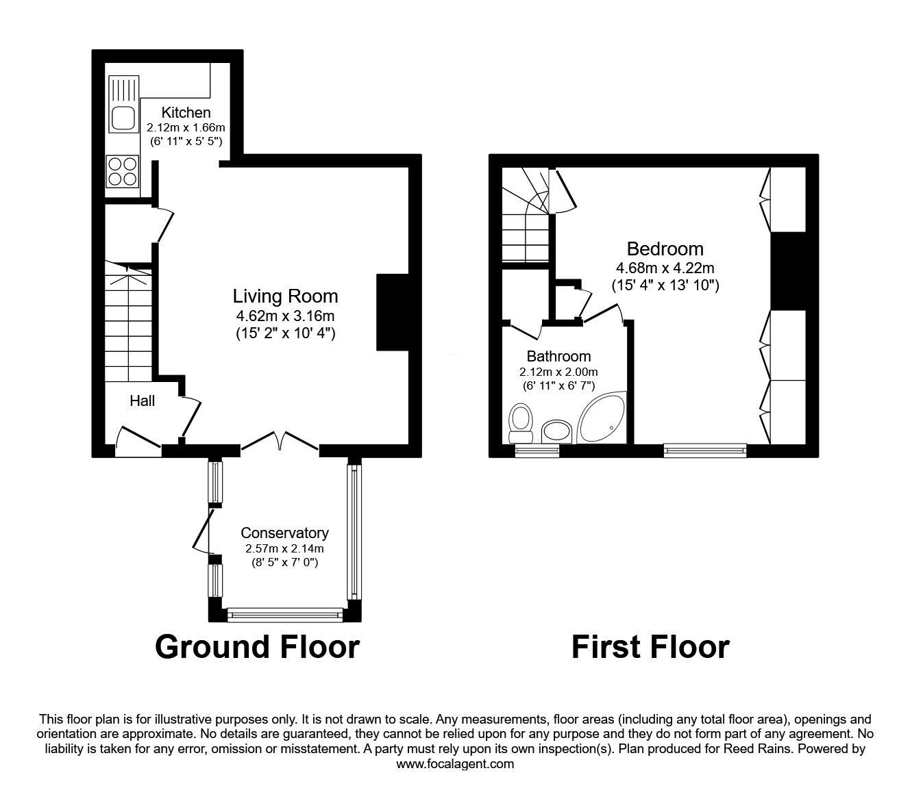 Floorplan of 1 bedroom Mid Terrace House for sale, Rake Bank, Halifax, West Yorkshire, HX2