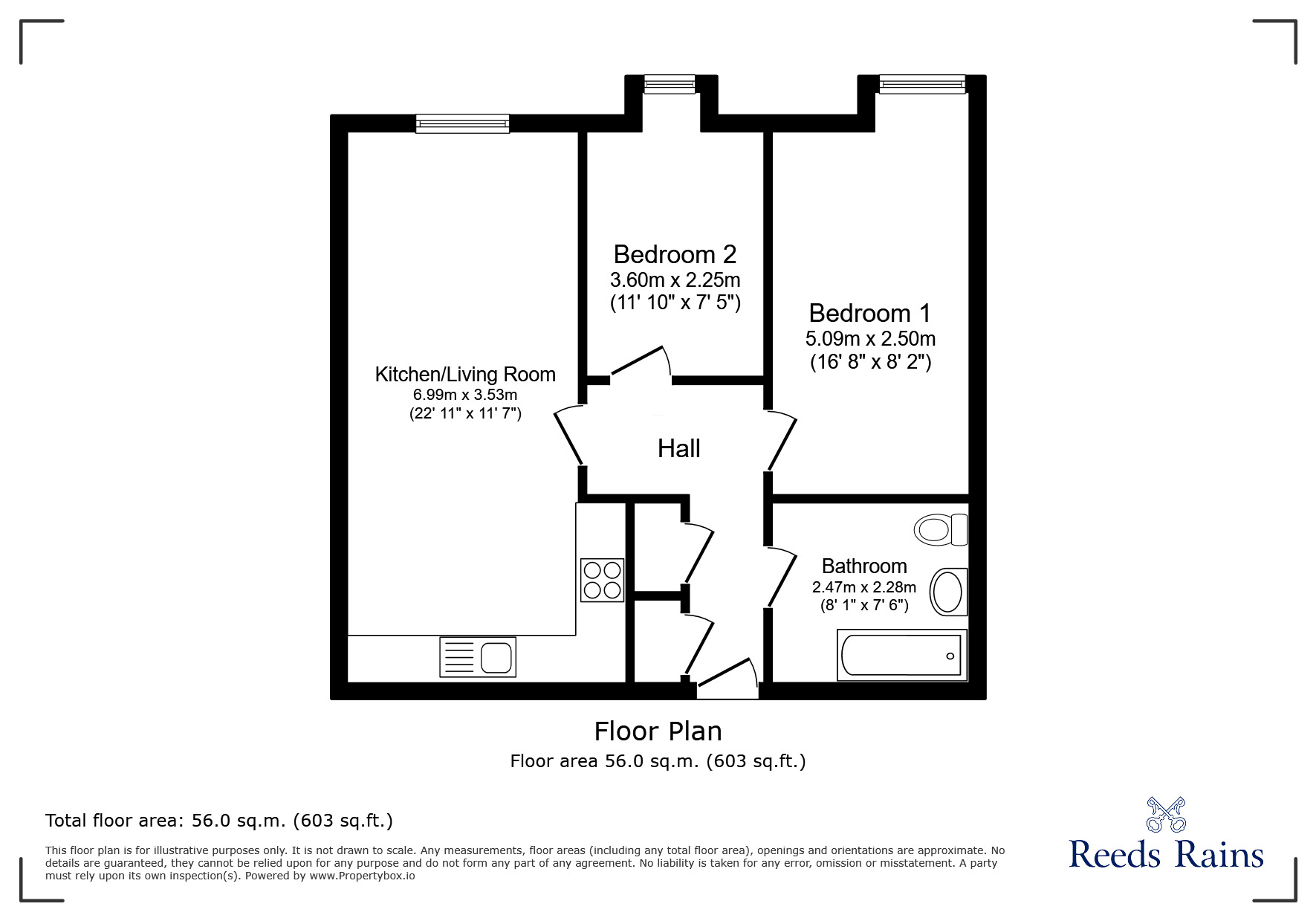 Floorplan of 2 bedroom  Flat for sale, Garden Street North, Halifax, West Yorkshire, HX3