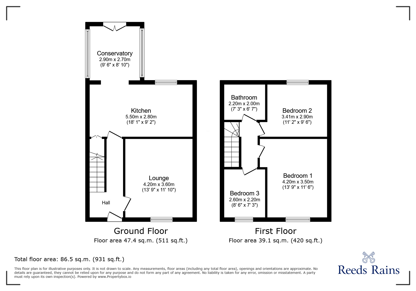 Floorplan of 3 bedroom Mid Terrace House for sale, Park Avenue, Elland, West Yorkshire, HX5