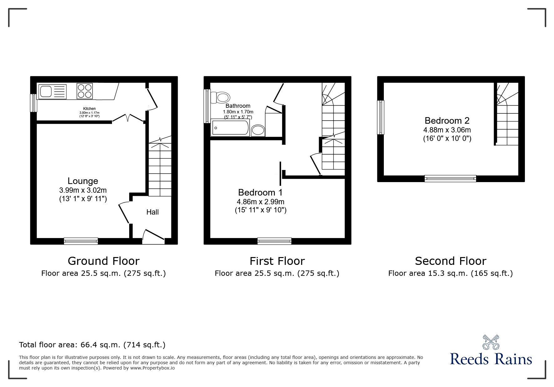 Floorplan of 2 bedroom End Terrace House to rent, Thackray Street, Halifax, West Yorkshire, HX2