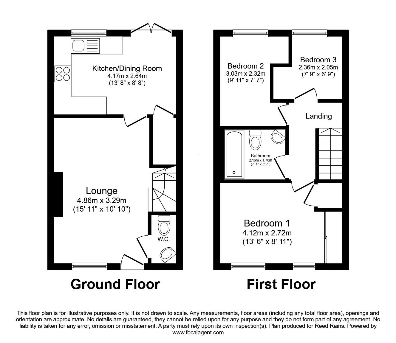 Floorplan of 3 bedroom End Terrace House for sale, Field Head Way, Halifax, West Yorkshire, HX2