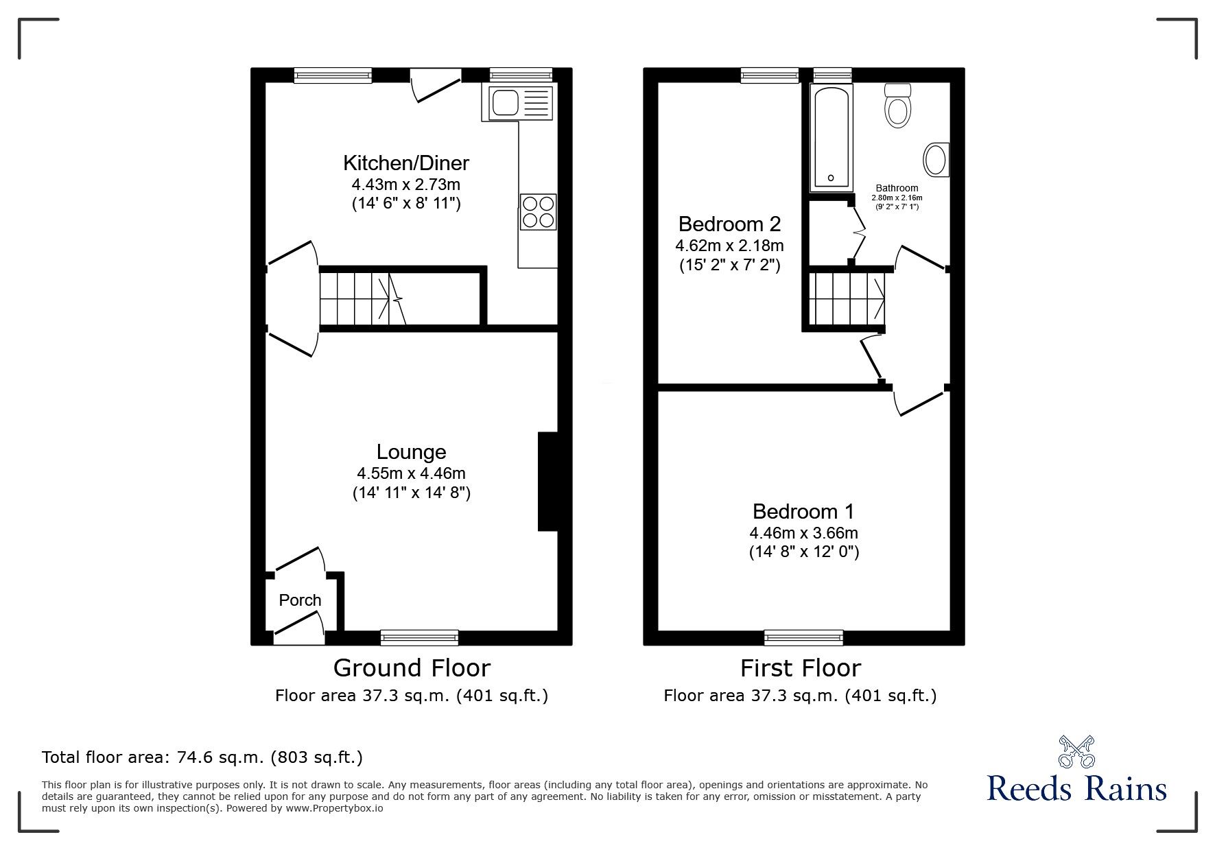 Floorplan of 2 bedroom Mid Terrace House to rent, Bradford Road, Brighouse, West Yorkshire, HD6