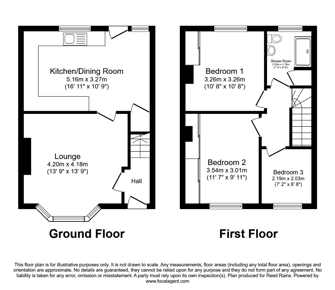 Floorplan of 3 bedroom Mid Terrace House for sale, Range Gardens, Halifax, West Yorkshire, HX3