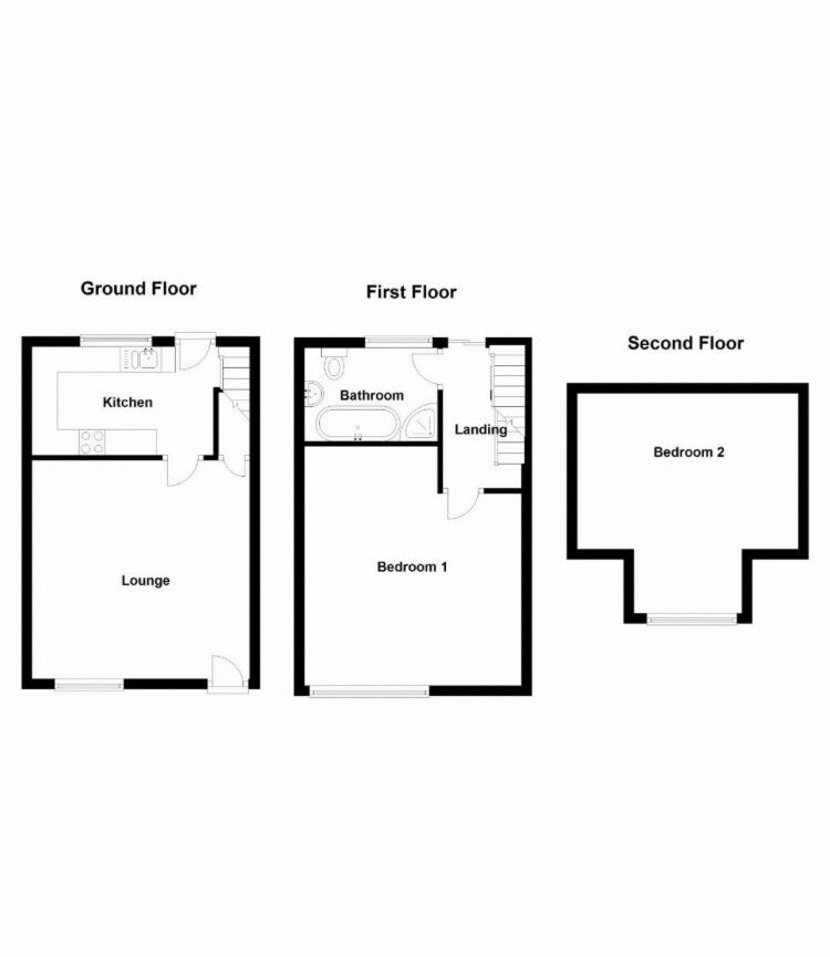 Floorplan of 2 bedroom Mid Terrace House to rent, Coronation Street, Greetland, West Yorkshire, HX4