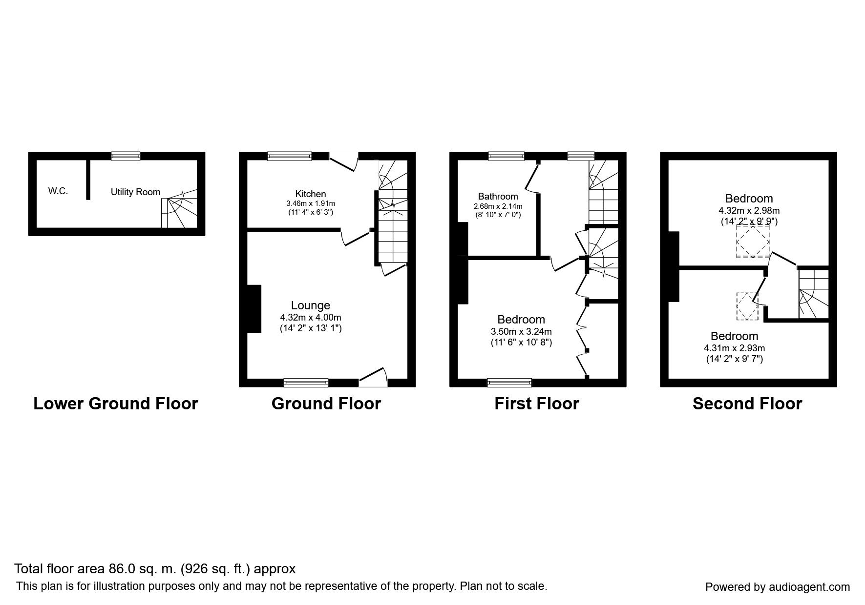 Floorplan of 3 bedroom Mid Terrace House to rent, All Souls Terrace, Halifax, West Yorkshire, HX3