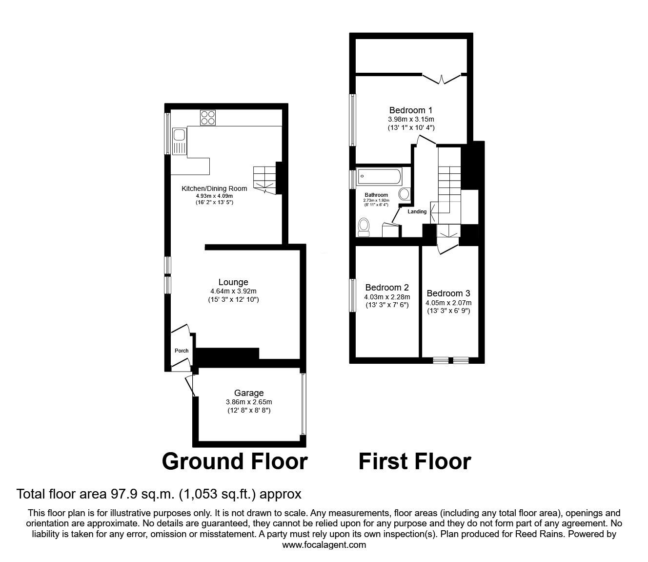 Floorplan of 3 bedroom End Terrace House for sale, Church Terrace, Sowerby Bridge, West Yorkshire, HX6