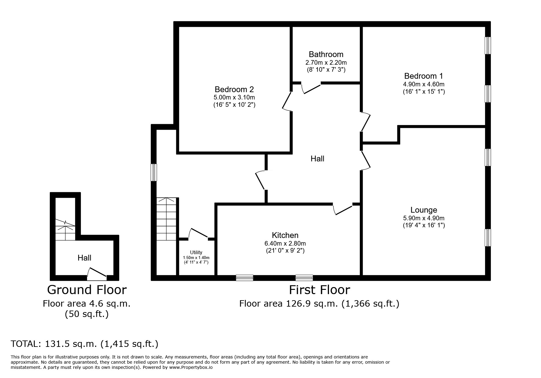 Floorplan of 2 bedroom  Flat for sale, Butlers View, Boothtown, West Yorkshire, HX3