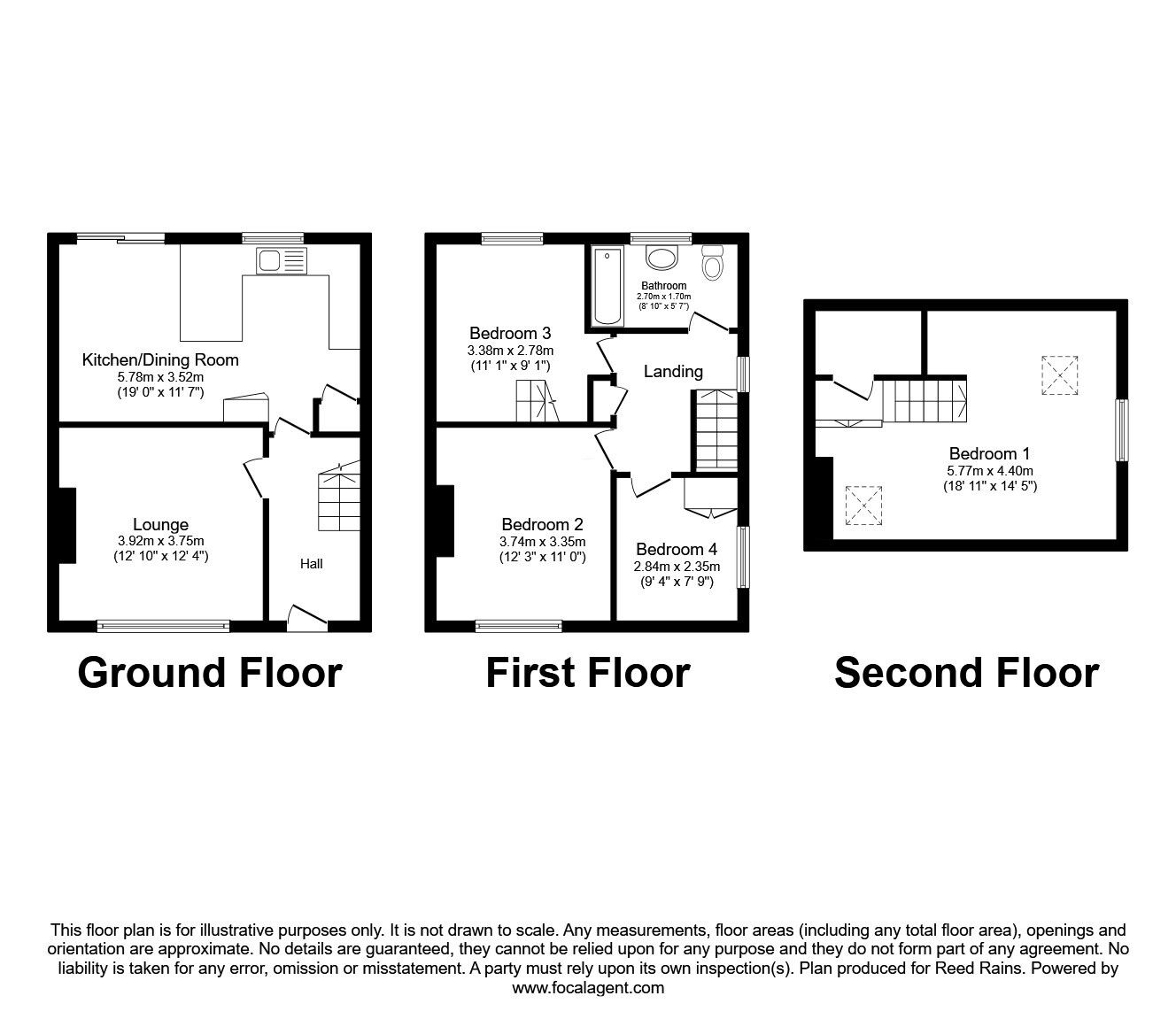 Floorplan of 4 bedroom Semi Detached House for sale, Moor Lane, Halifax, West Yorkshire, HX2