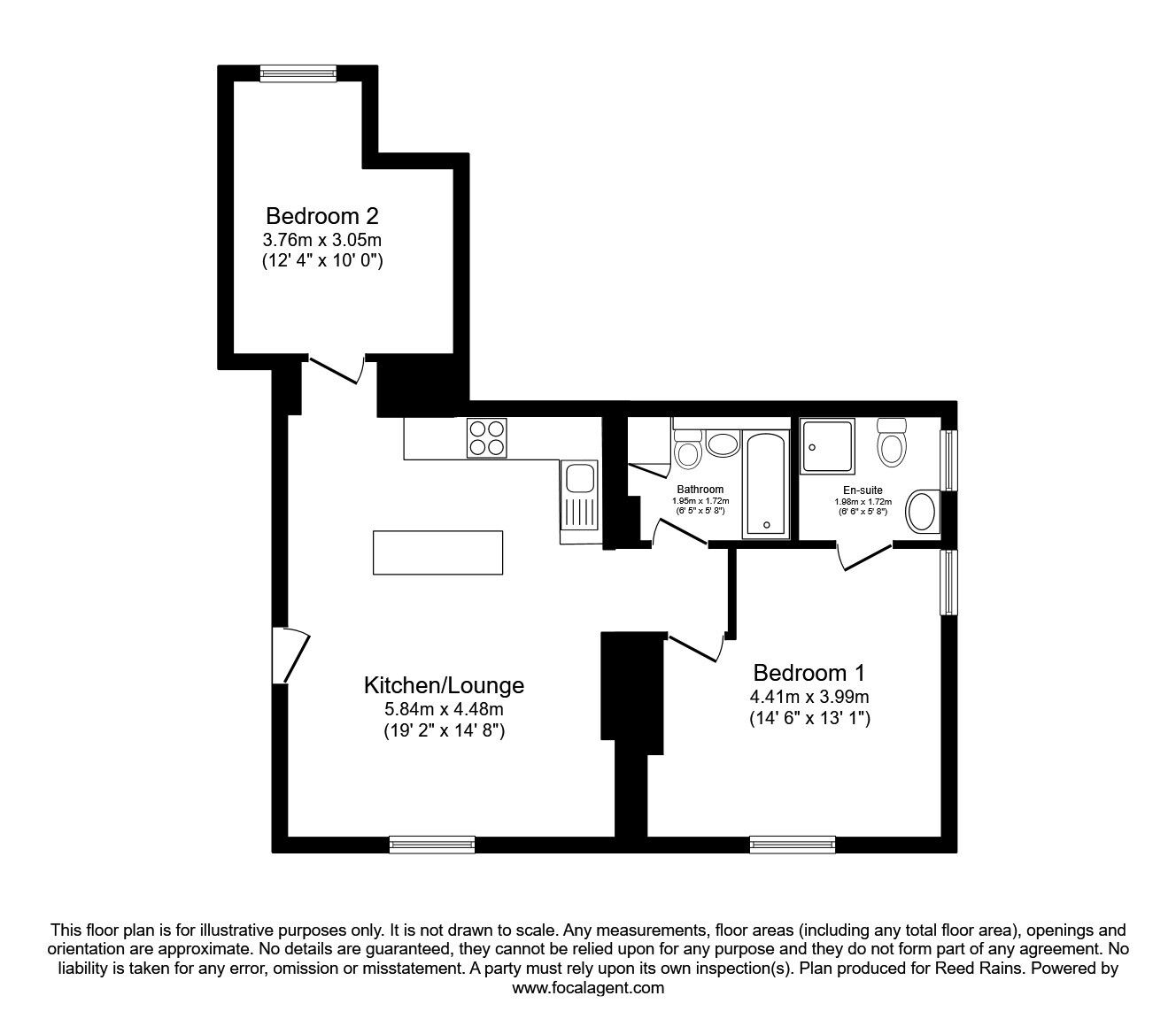 Floorplan of 2 bedroom  Flat for sale, Balmoral Place, Halifax, West Yorkshire, HX1
