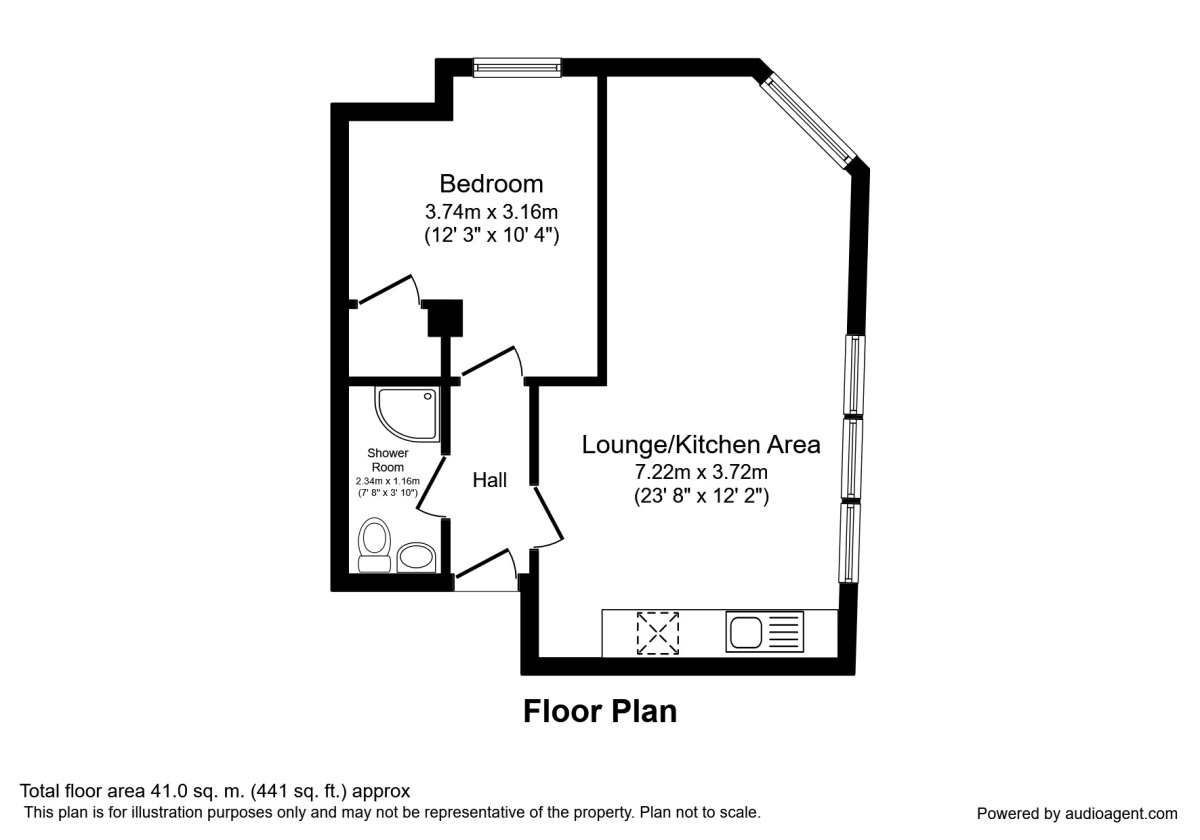 Floorplan of 1 bedroom  Flat to rent, King Cross Street, Halifax, West Yorkshire, HX1