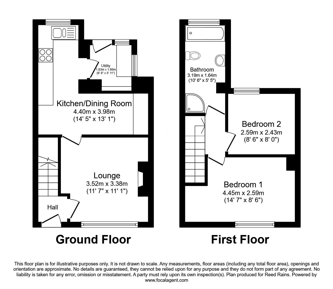 Floorplan of 2 bedroom Mid Terrace House for sale, Broadway, Halifax, West Yorkshire, HX3