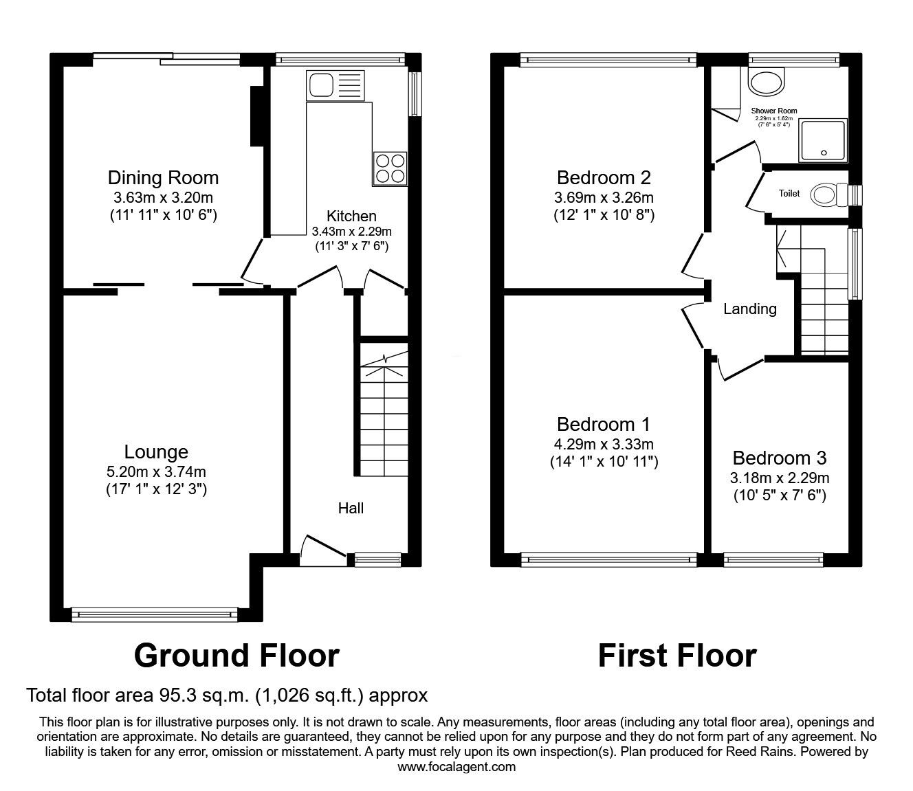 Floorplan of 3 bedroom Semi Detached House for sale, Riley Lane, Halifax, West Yorkshire, HX2