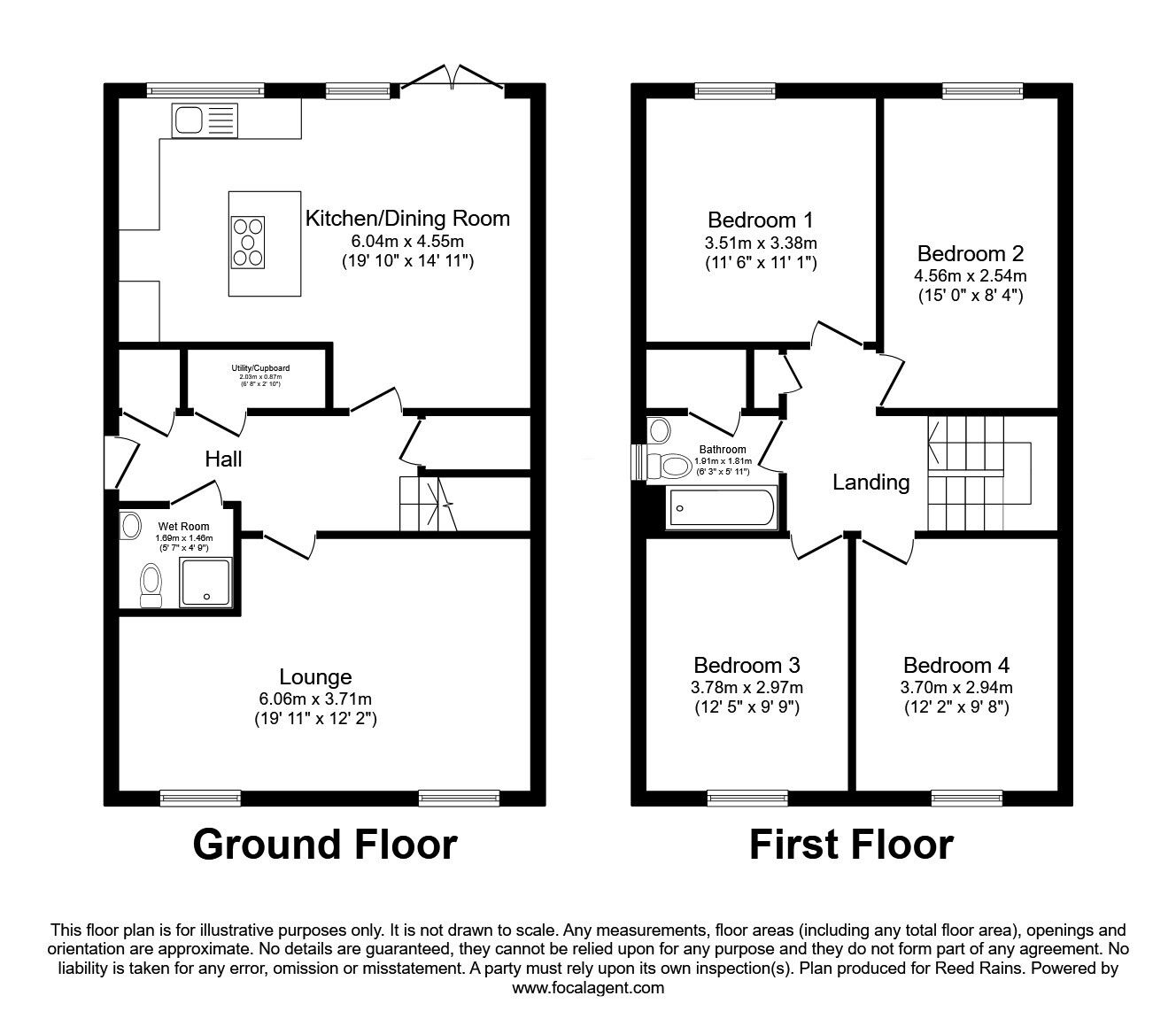 Floorplan of 4 bedroom Semi Detached House for sale, Maple Court, Halifax, West Yorkshire, HX2
