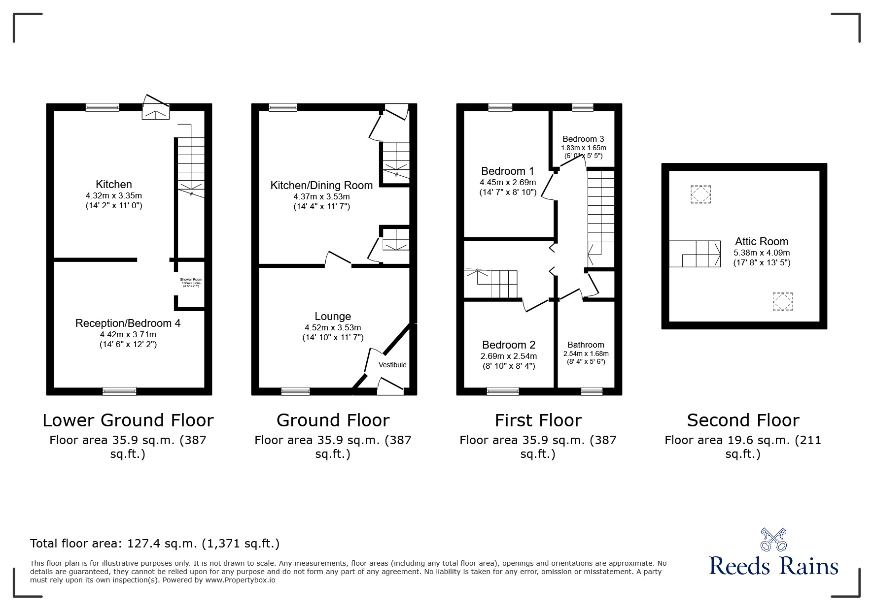 Floorplan of 4 bedroom Mid Terrace House for sale, Moorfield Street, Halifax, West Yorkshire, HX1