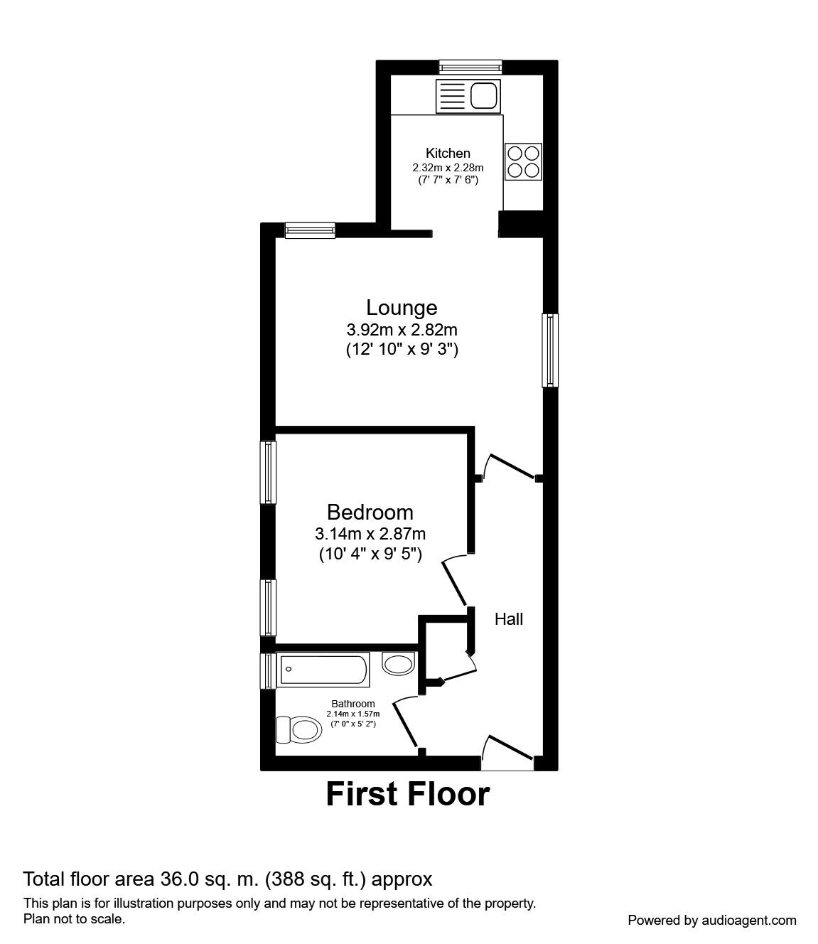 Floorplan of 1 bedroom Flat for sale, Rowantree Drive, Bradford, West Yorkshire, BD10