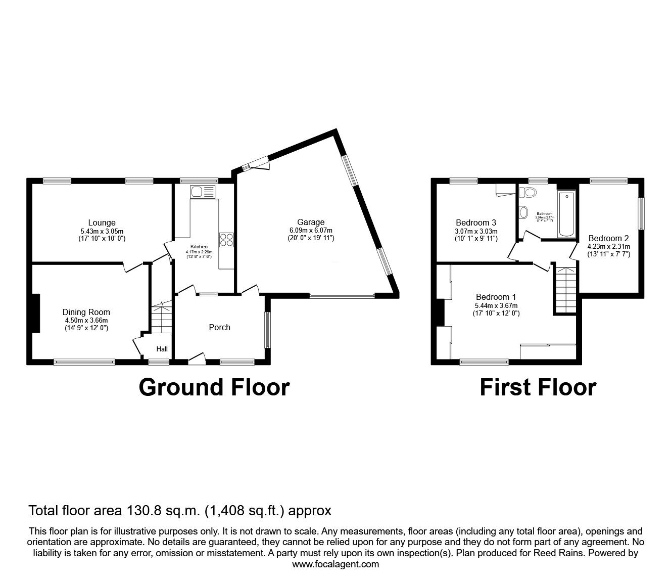 Floorplan of 3 bedroom Semi Detached House for sale, Exley Gardens, Halifax, West Yorkshire, HX3