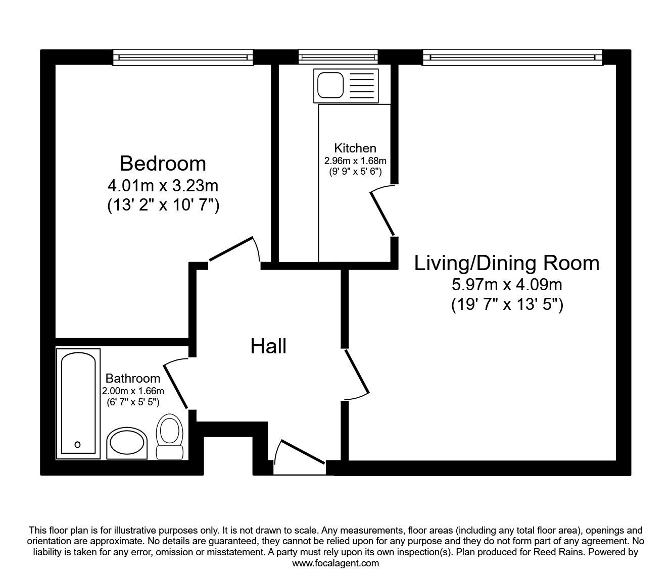 Floorplan of 1 bedroom Flat for sale, Range Court, Halifax, West Yorkshire, HX3