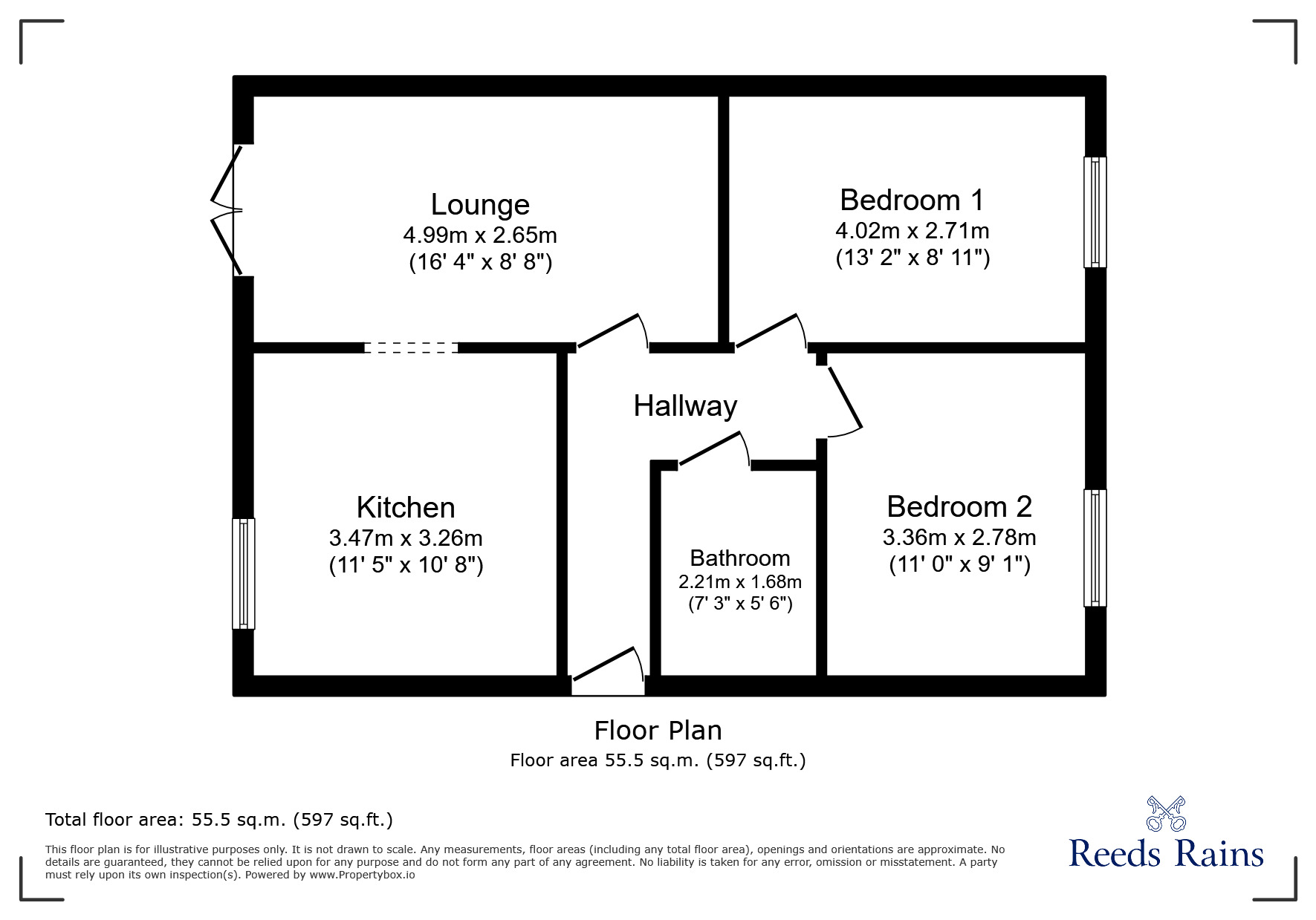 Floorplan of 2 bedroom  Flat for sale, Mount Terrace, Halifax, West Yorkshire, HX2