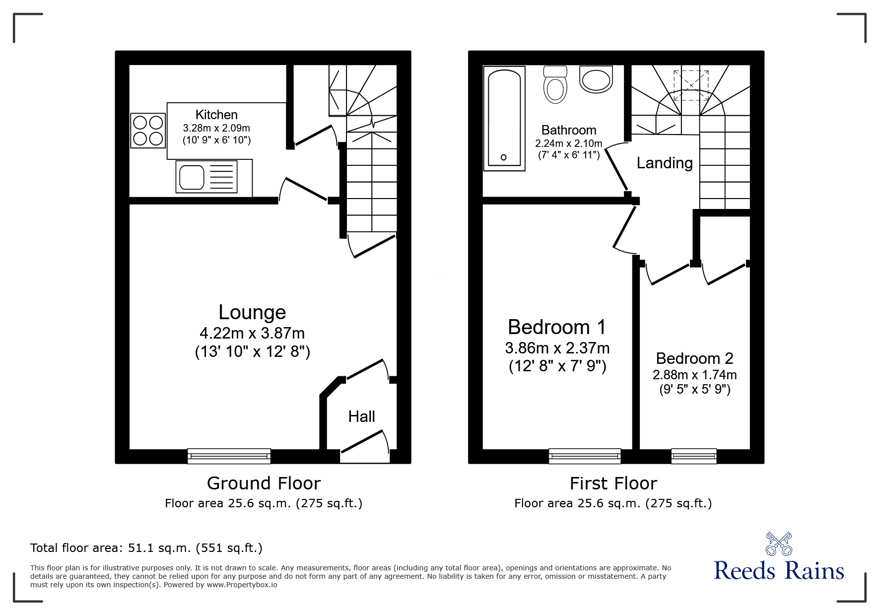 Floorplan of 2 bedroom Mid Terrace House to rent, Fairbank, Shipley, West Yorkshire, BD18