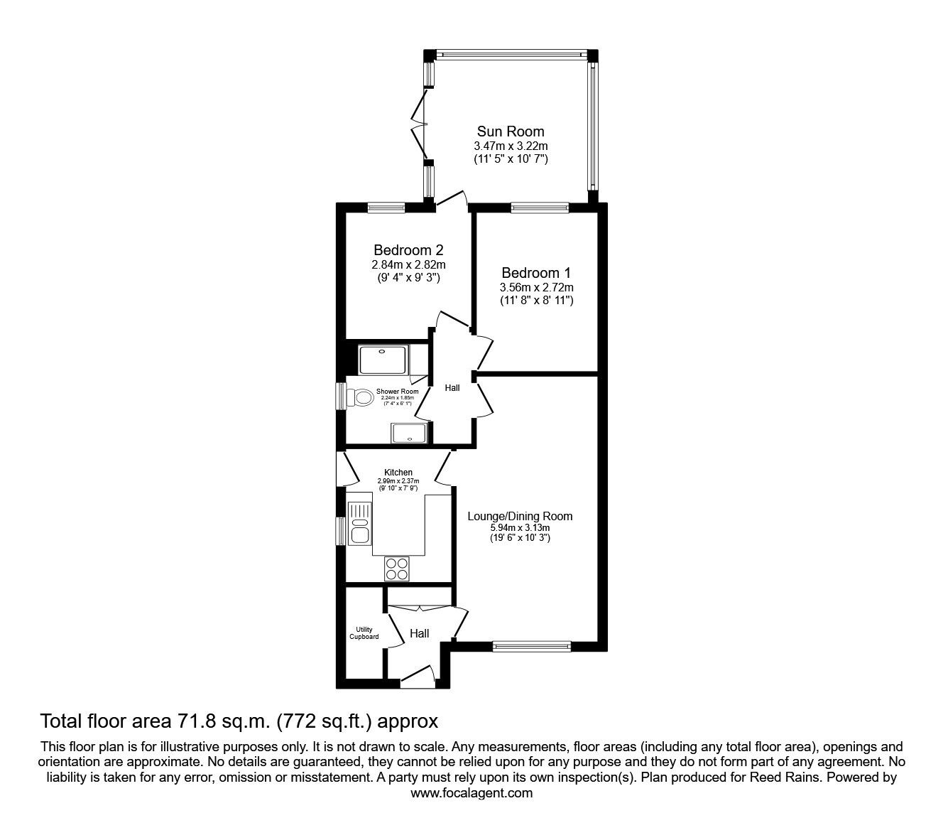 Floorplan of 2 bedroom Semi Detached Bungalow for sale, Withens Hill Croft, Halifax, West Yorkshire, HX2