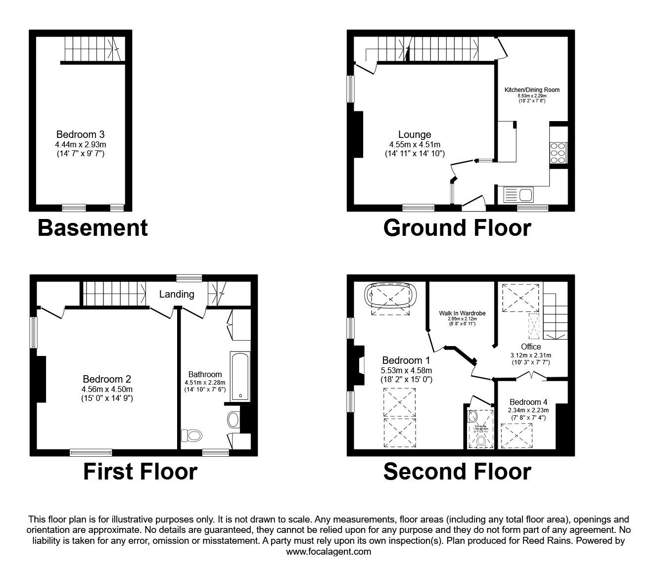 Floorplan of 4 bedroom Semi Detached House for sale, Newton Terrace, Sowerby Bridge, West Yorkshire, HX6