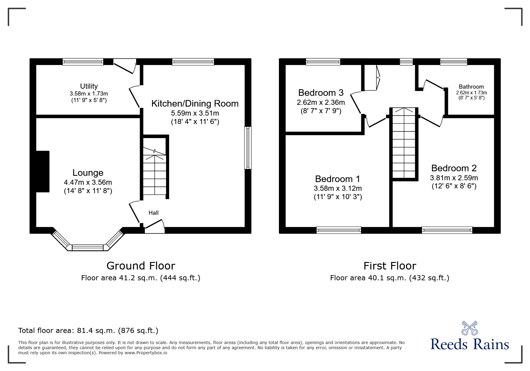 Floorplan of 3 bedroom End Terrace House for sale, Ash Tree Gardens, Halifax, West Yorkshire, HX2