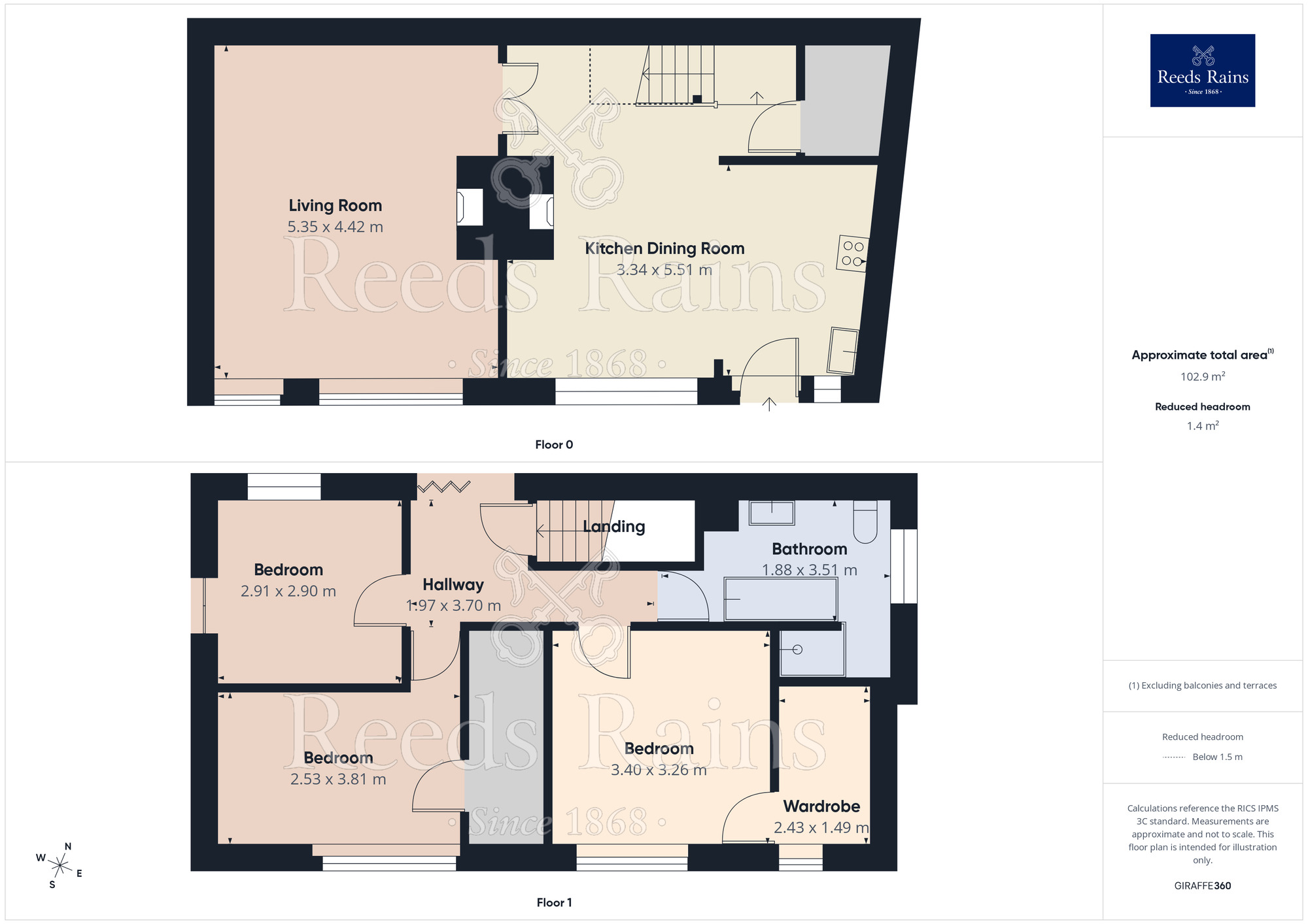 Floorplan of 3 bedroom End Terrace House for sale, Whitehill Cottages, Whitehill Drive, West Yorkshire, HX2