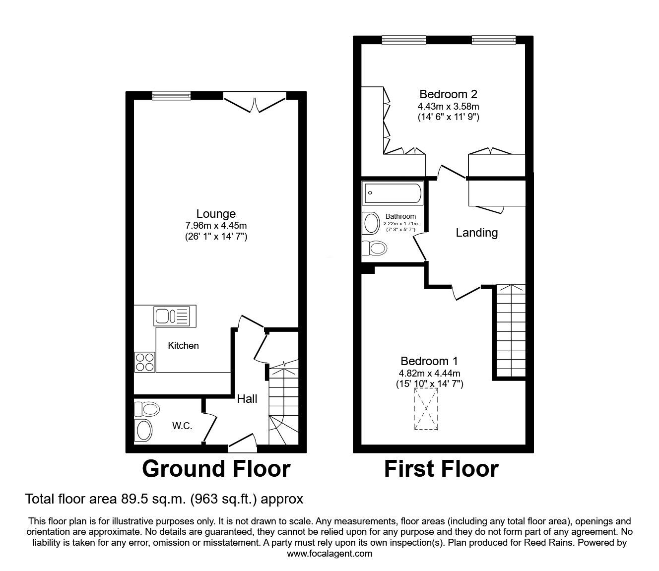 Floorplan of 2 bedroom Flat for sale, Charlotte Close, Halifax, West Yorkshire, HX1