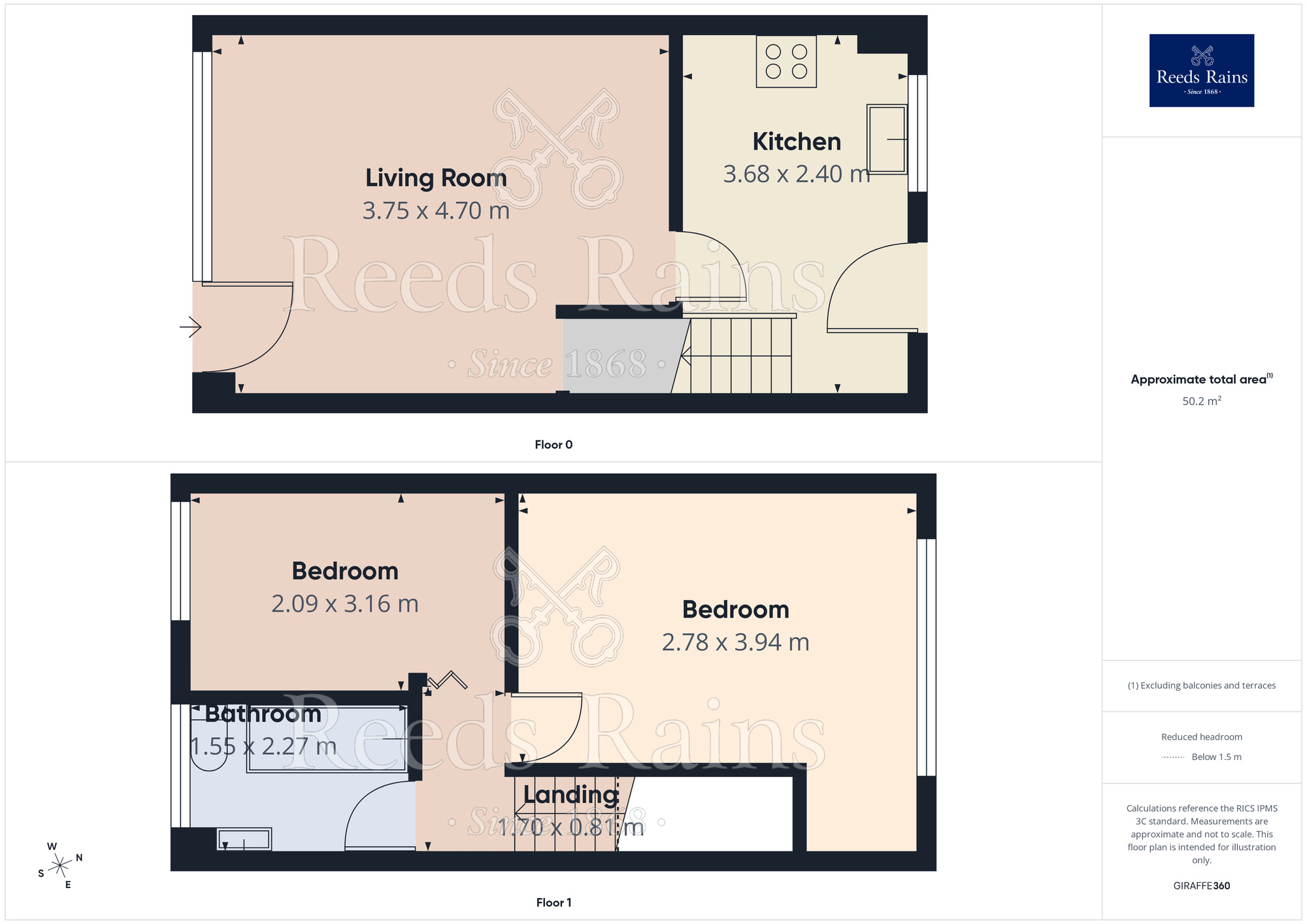 Floorplan of 2 bedroom Mid Terrace House for sale, Langdale Crescent, Halifax, West Yorkshire, HX2