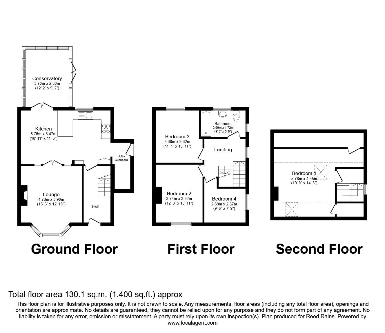 Floorplan of 4 bedroom Semi Detached House for sale, Cousin Lane, Halifax, West Yorkshire, HX2