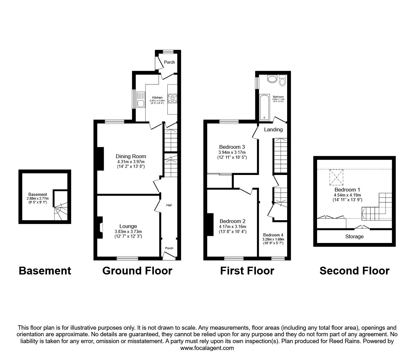Floorplan of 4 bedroom Mid Terrace House for sale, Waverley Road, Elland, Calderdale, HX5