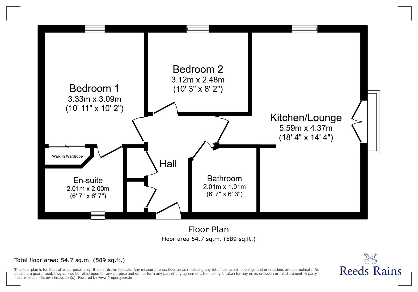 Floorplan of 2 bedroom Flat for sale, Queensway, Halifax, West Yorkshire, HX1