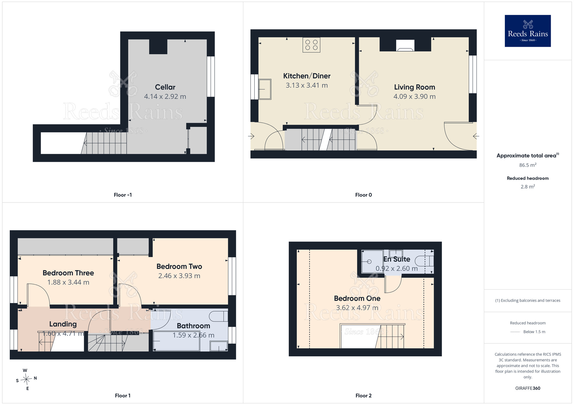 Floorplan of 3 bedroom Mid Terrace House to rent, Glen Terrace, Halifax, West Yorkshire, HX1