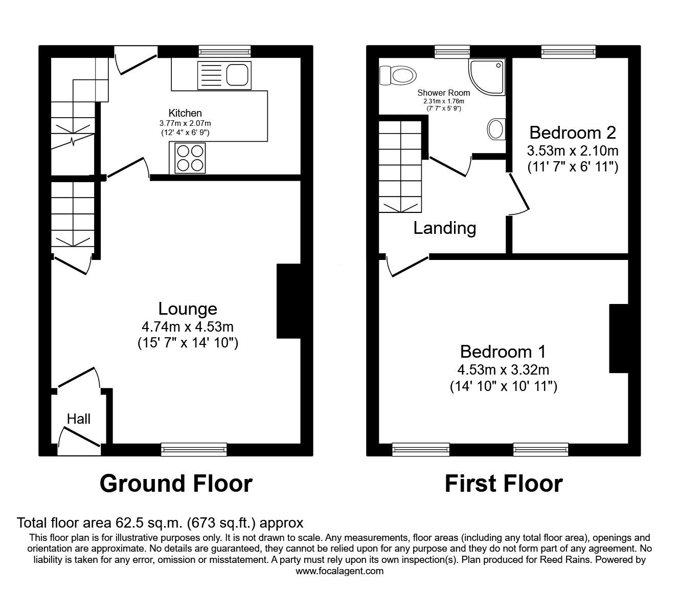 Floorplan of 2 bedroom Mid Terrace House for sale, Norman Street, Halifax, West Yorkshire, HX1