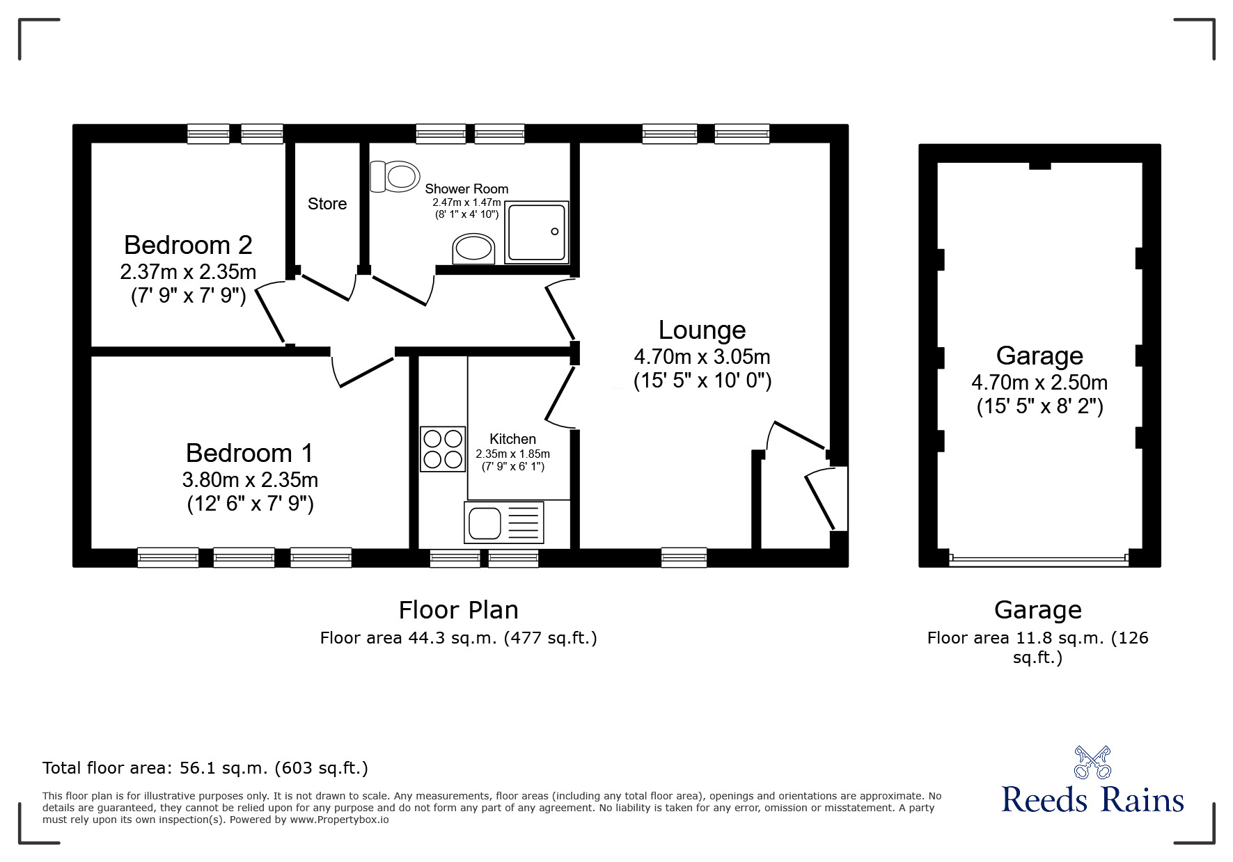 Floorplan of 2 bedroom Flat for sale, Chester Road, Boothtown, West Yorkshire, HX3