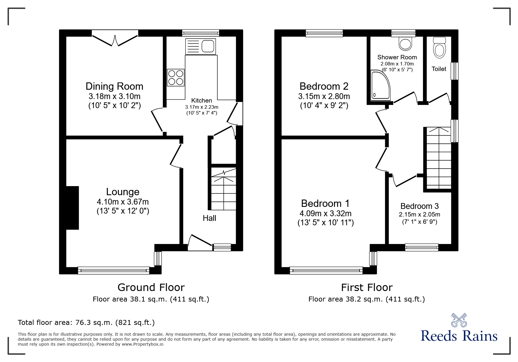 Floorplan of 3 bedroom Semi Detached House for sale, Weston Avenue, Queensbury, West Yorkshire, BD13