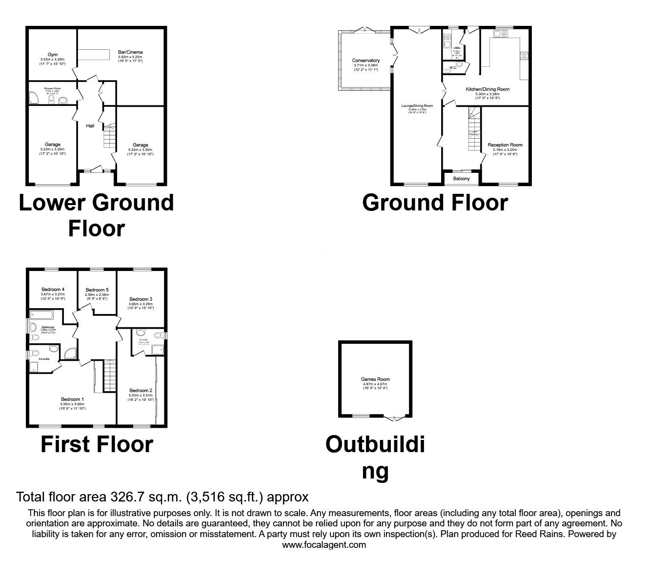 Floorplan of 5 bedroom Detached House for sale, Portland Road, Halifax, West Yorkshire, HX3