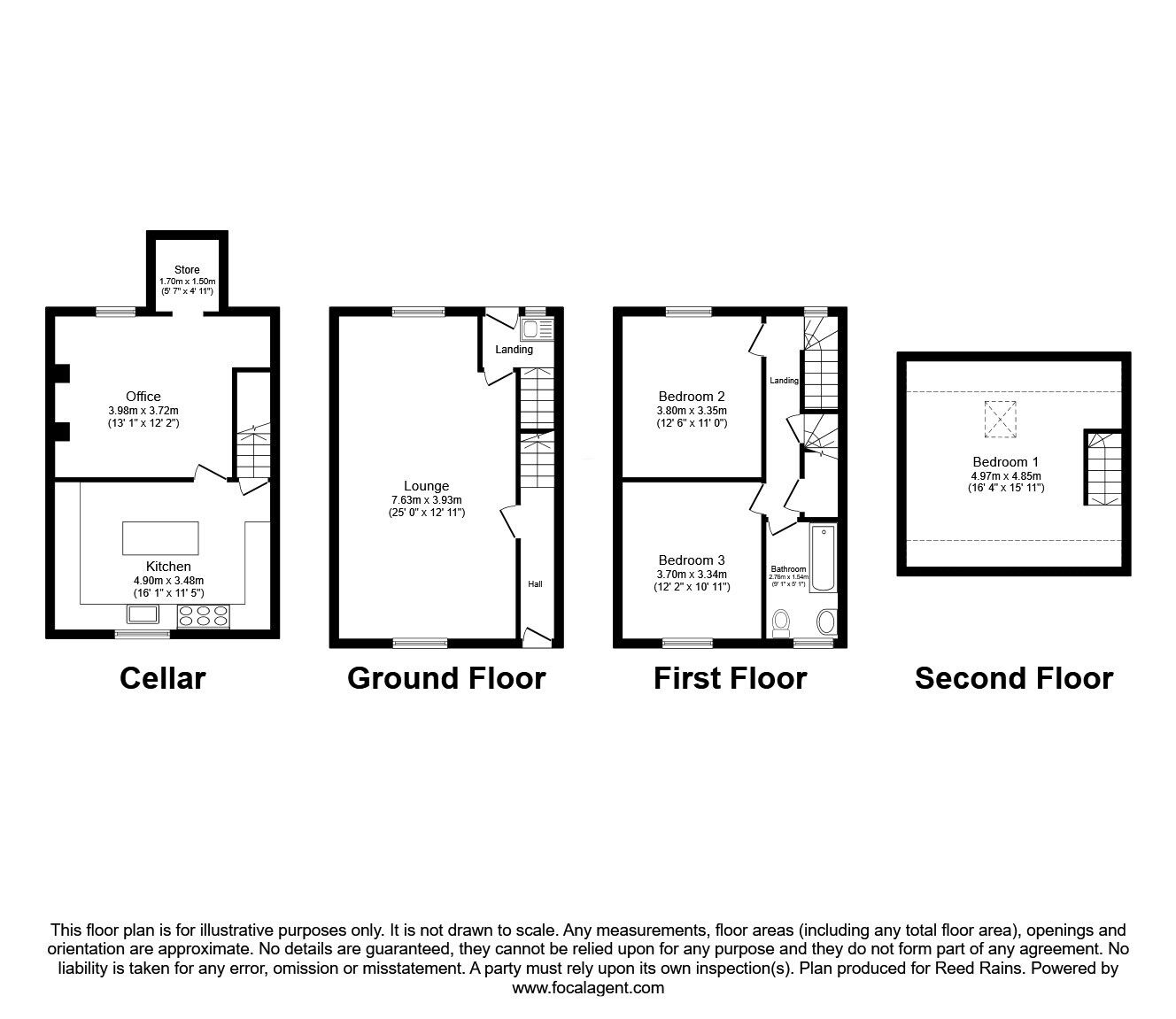 Floorplan of 3 bedroom Mid Terrace House for sale, Victoria Terrace, Halifax, West Yorkshire, HX1
