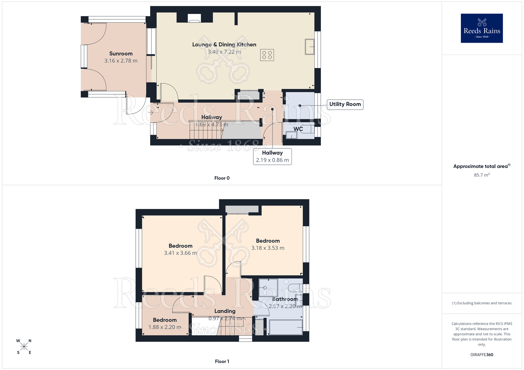 Floorplan of 3 bedroom Semi Detached House for sale, Cliff Gardens, Pye Nest, Calderdale,, HX2