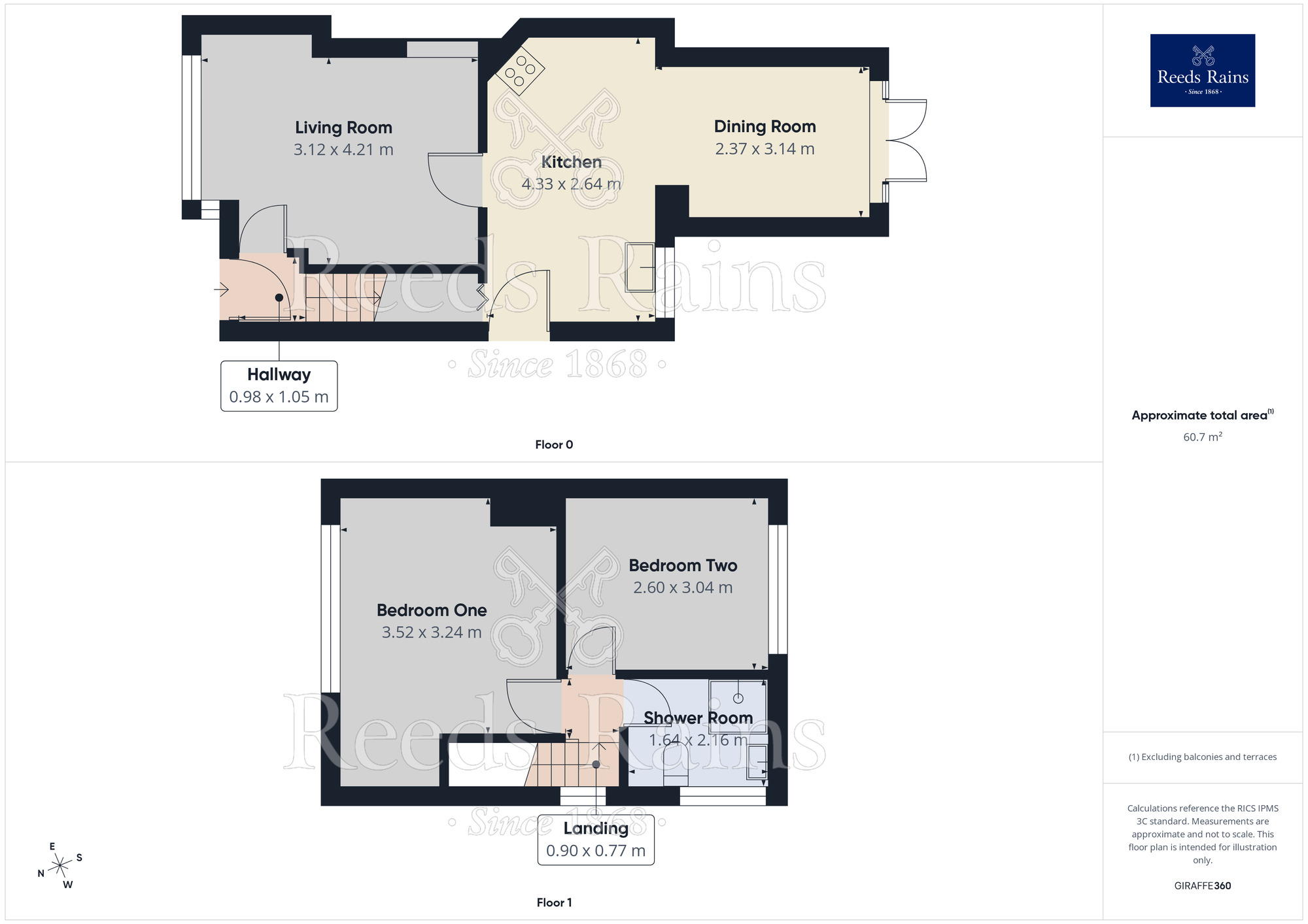 Floorplan of 2 bedroom Semi Detached House to rent, Gleanings Avenue, Halifax, West Yorkshire, HX2