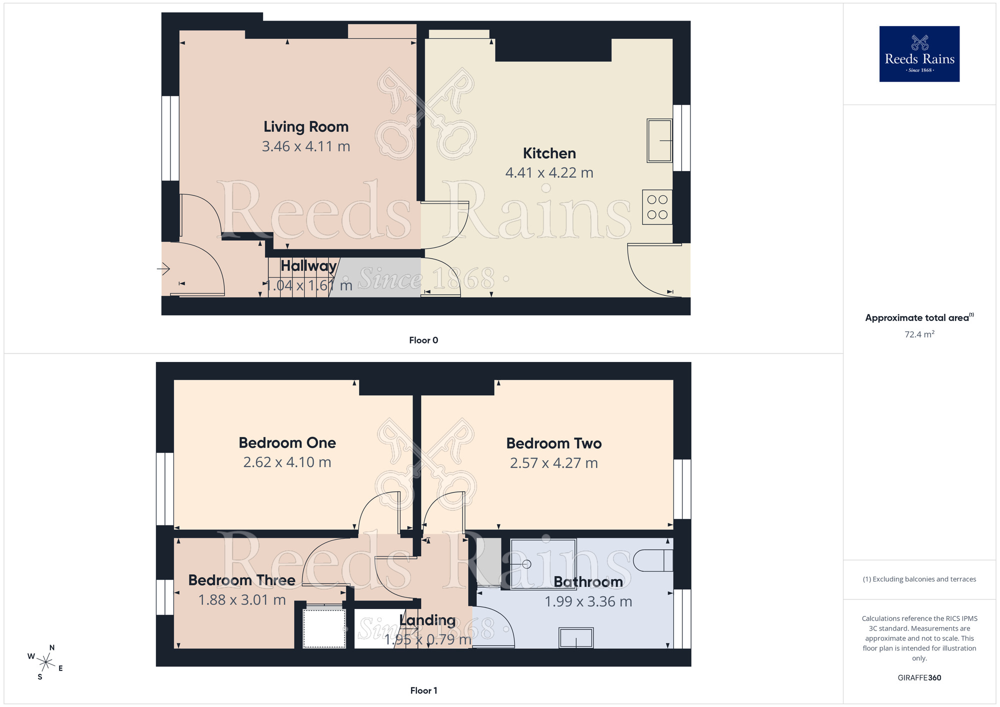 Floorplan of 3 bedroom End Terrace House for sale, Clevedon Place, Halifax, West Yorkshire, HX3