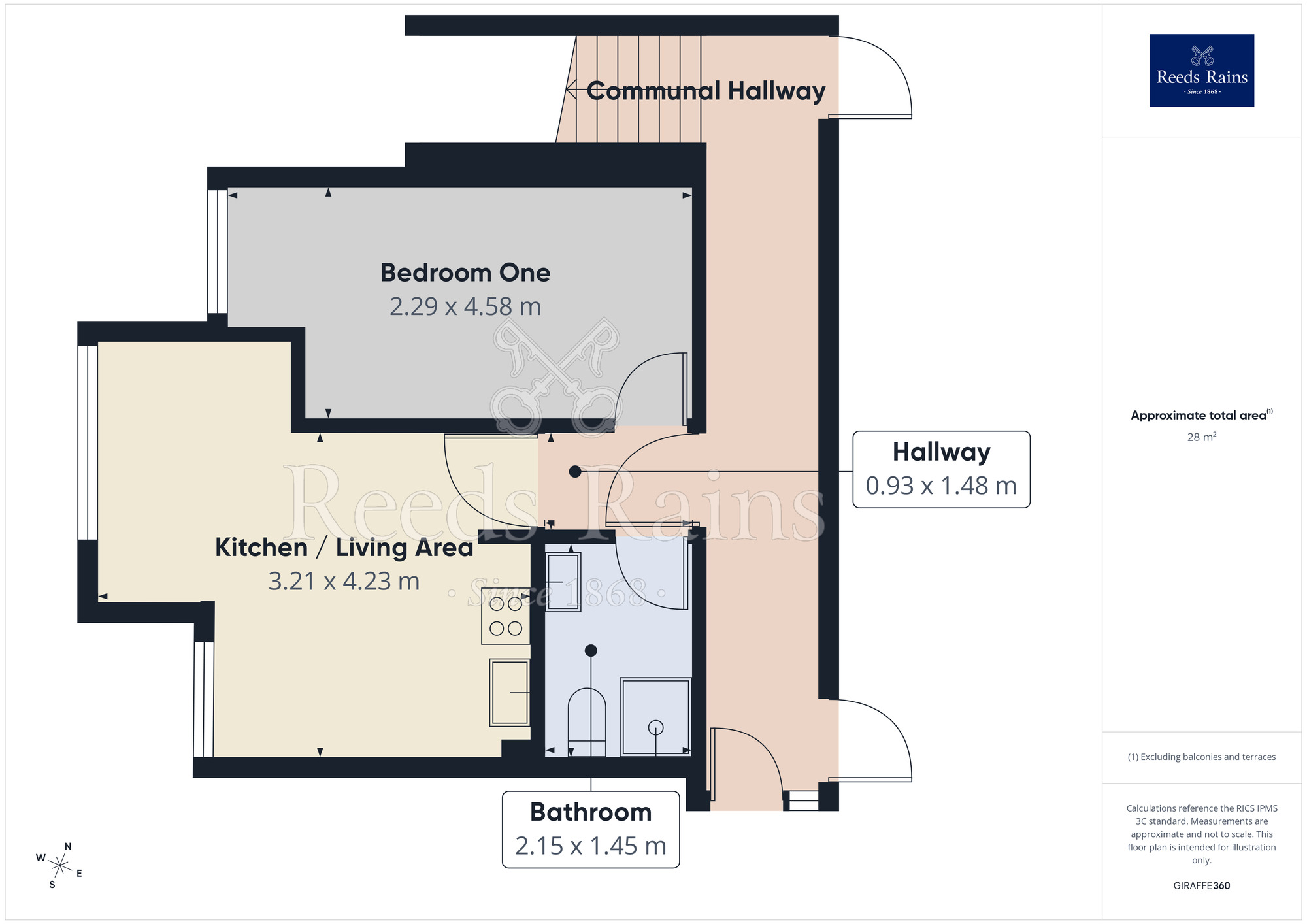 Floorplan of 1 bedroom Flat to rent, Cumberland Close, Halifax, West Yorkshire, HX2