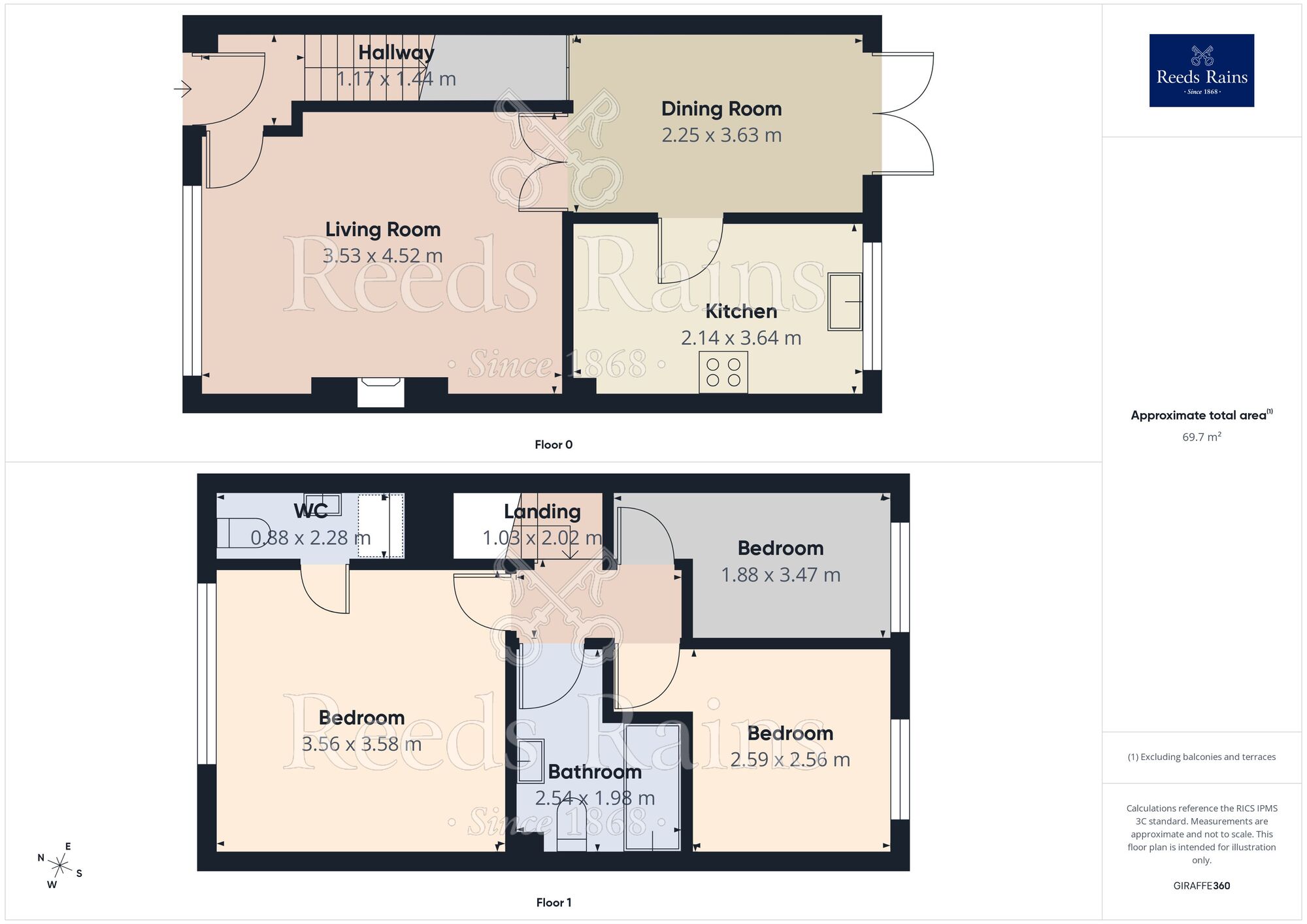 Floorplan of 3 bedroom Mid Terrace House for sale, Old School Lane, Almondbury, Huddersfield, West Yorkshire, HD5