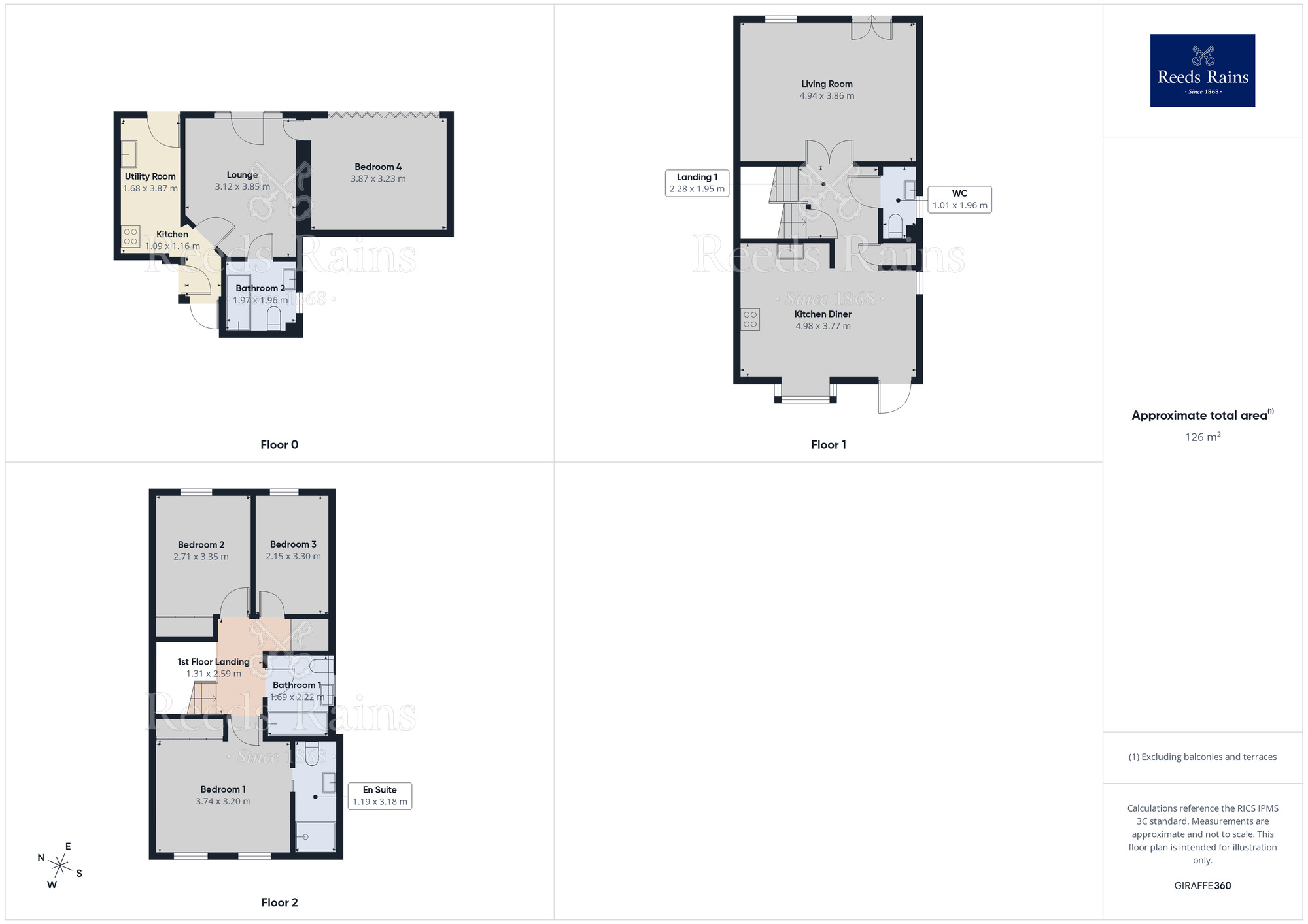 Floorplan of 4 bedroom Semi Detached House to rent, Draymans Court, Halifax, West Yorkshire, HX2