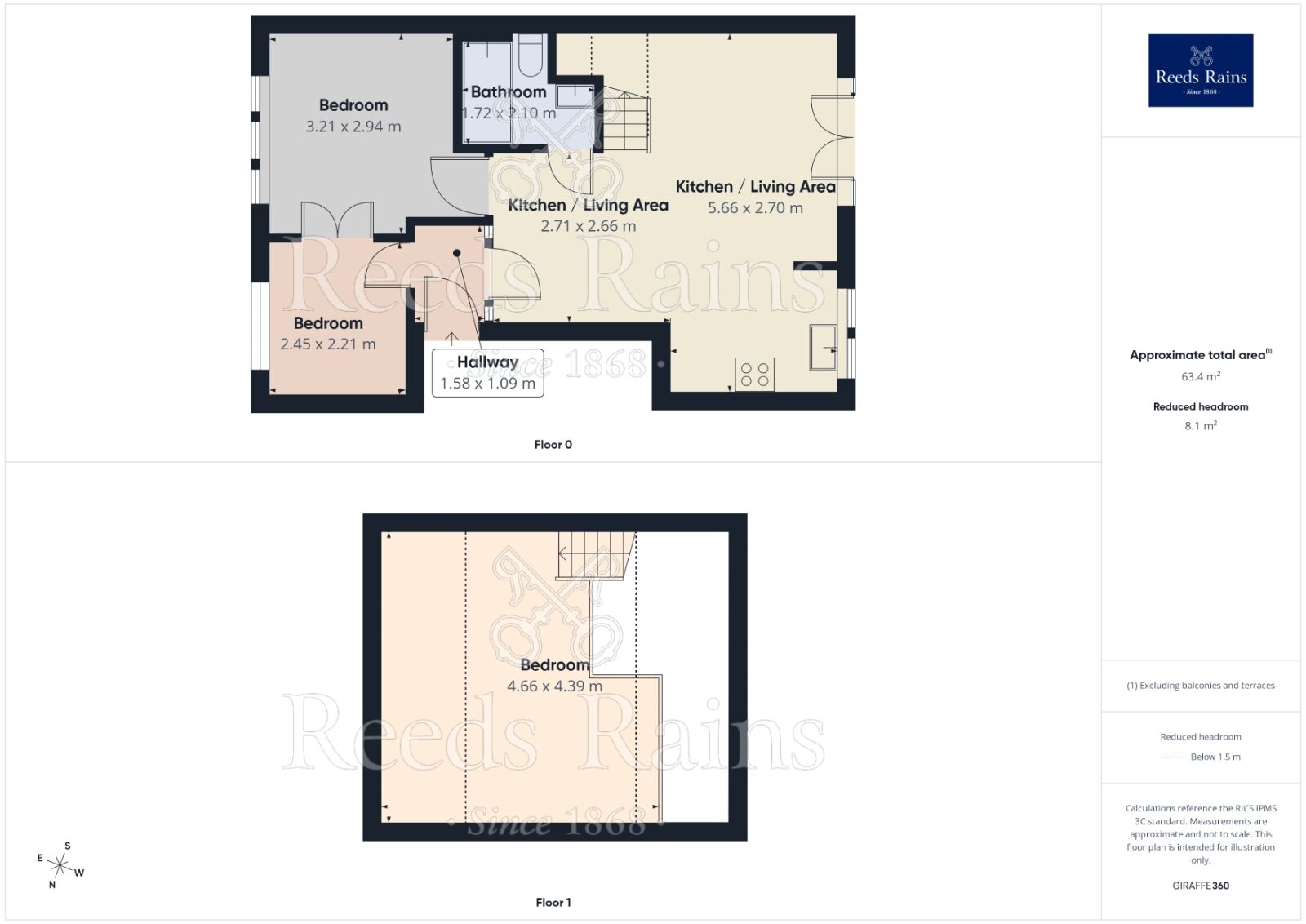 Floorplan of 3 bedroom Flat for sale, Skircoat Moor Road, Halifax, West Yorkshire, HX3