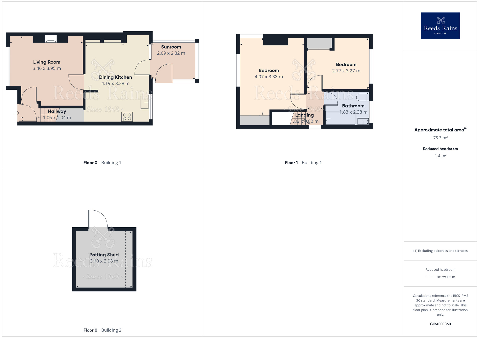Floorplan of 2 bedroom Semi Detached House for sale, Arlington Crescent, Halifax, West Yorkshire, HX2
