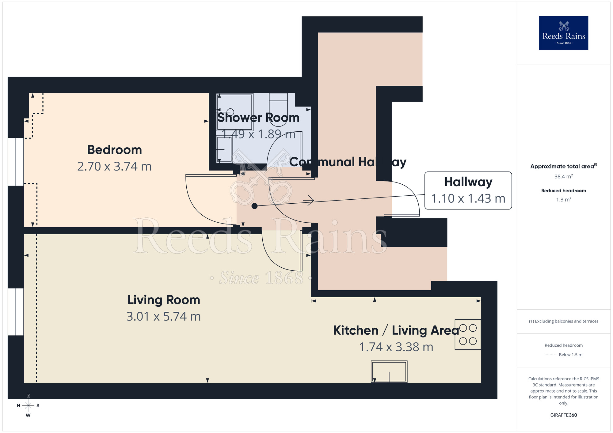 Floorplan of 1 bedroom Flat to rent, Blackwall, Halifax, West Yorkshire, HX1