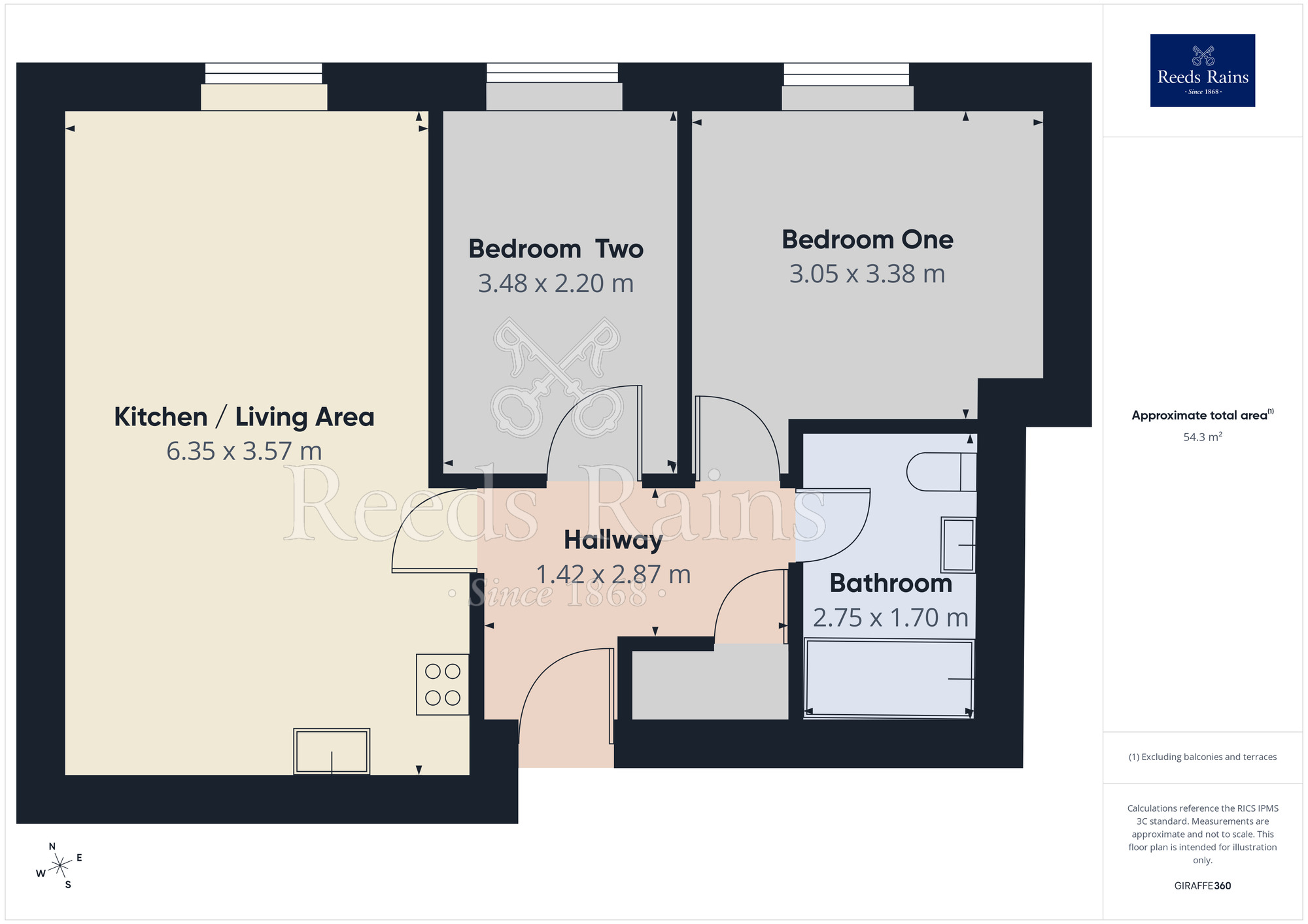 Floorplan of 2 bedroom Flat to rent, Garden Street North, Halifax, West Yorkshire, HX3